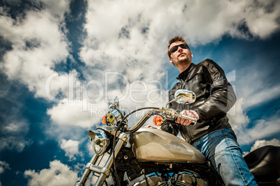 biker on a motorcycle