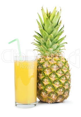 pineapple and glass of juice