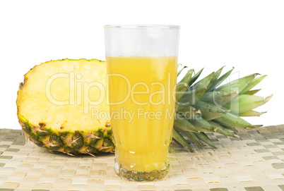 pineapple and glass of juice