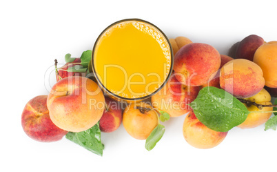 apricots and glass juice.