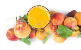 apricots and glass juice.