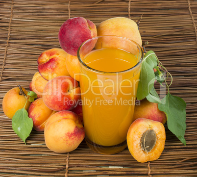 glass apricot juice.