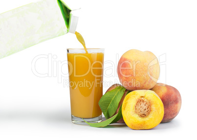 peaches and glass with juice