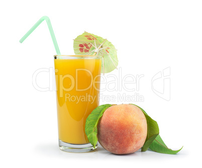 peaches and glass with juice