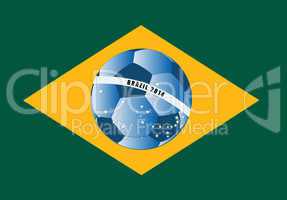 Brazil flag with ball