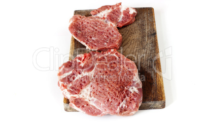 raw sliced pork neck