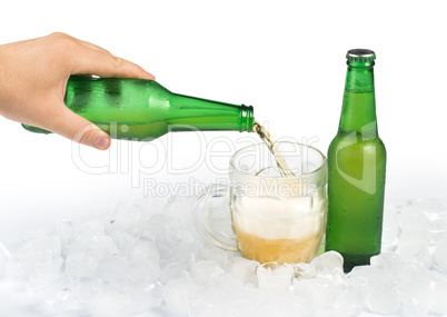 bottle of beer and beer mug