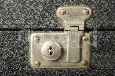 lock of an old travel suitcase