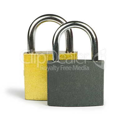 yellow padlock isolated