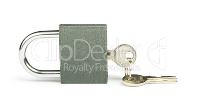 grey padlock and keys