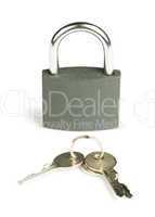grey padlock and keys