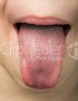 human tongue protruding out