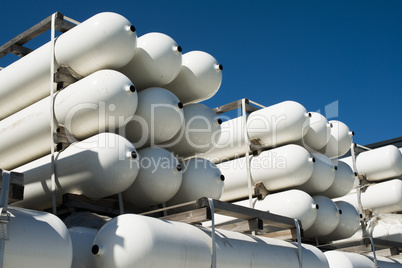 white industrial butan bottles