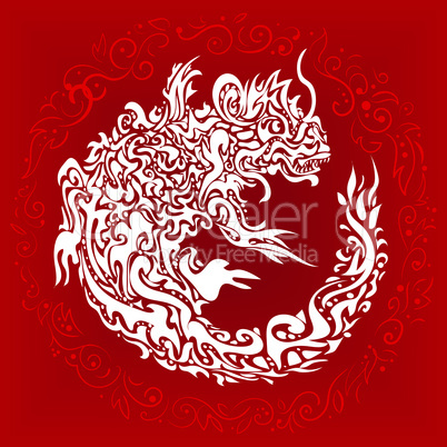 stylized twisted dragon tattoo