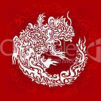 stylized twisted dragon tattoo