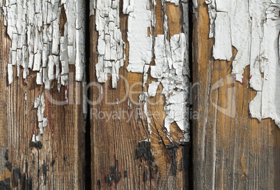 old cracked paint on boards