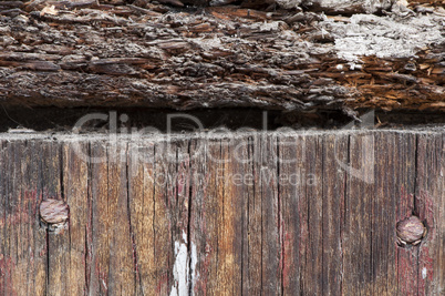 old cracked paint on boards