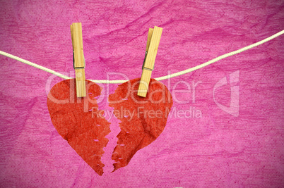 paper heart divided into two parts