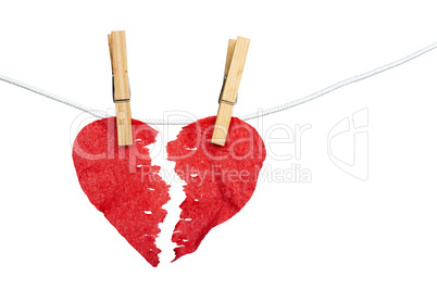 paper heart divided into two parts