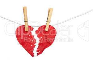 paper heart divided into two parts