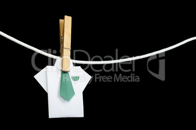 origami shirt on rope