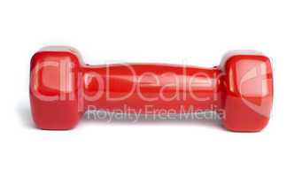 red dumbbell white isolated