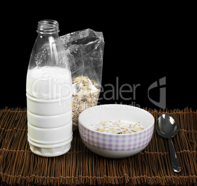 muesli breakfast in transparent package