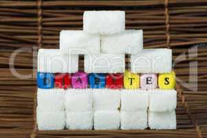 sugar lumps and word diabetes