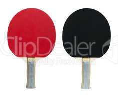 tennis rackets for ping pong white isolated