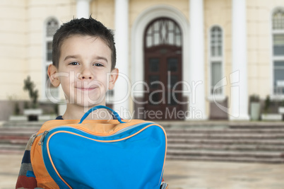 boy with schoolbag