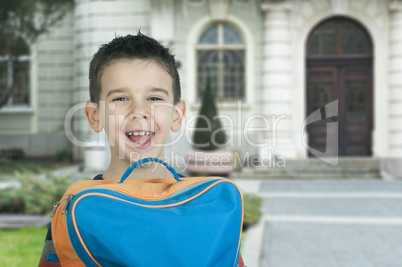 boy with schoolbag