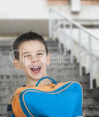 boy with schoolbag