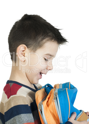 boy with schoolbag