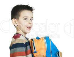 boy with schoolbag