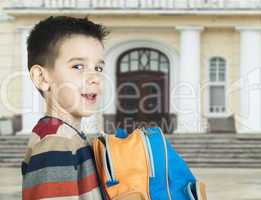 boy with schoolbag