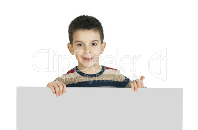 little boy holding a whiteboard