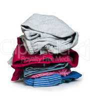 pile of clothes white isolated