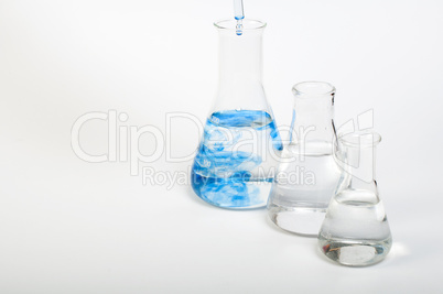 laboratory equipment and color chemicals