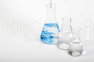 laboratory equipment and color chemicals