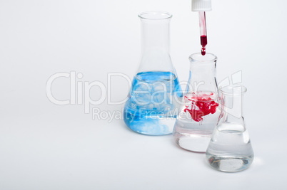 laboratory equipment and color chemicals