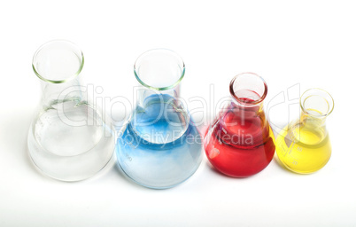 laboratory equipment and color chemicals