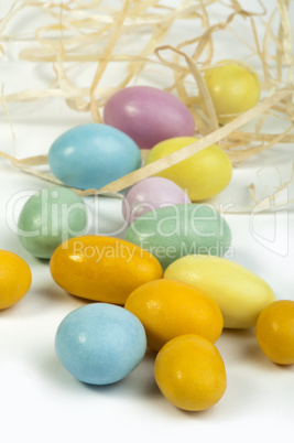 small multicolored eggs