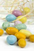 small multicolored eggs