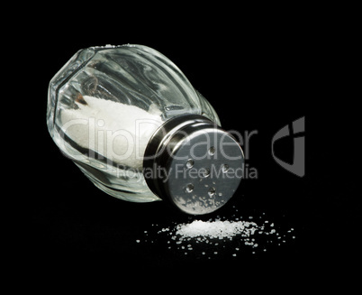 salt on black background