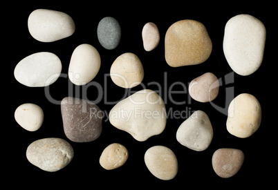 set of sea stones black isolated