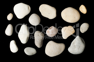set of sea stones black isolated