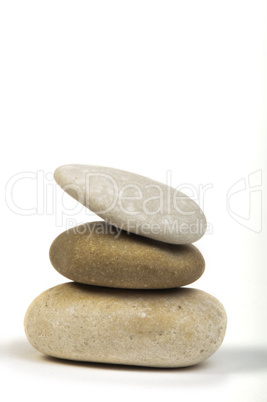 stacked stones white isolated