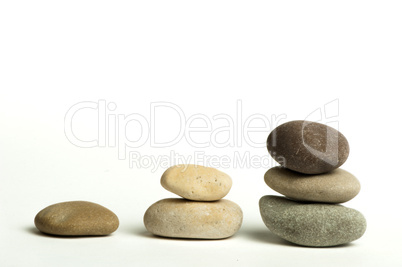 stacked stones white isolated
