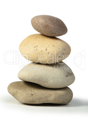 stacked stones white isolated