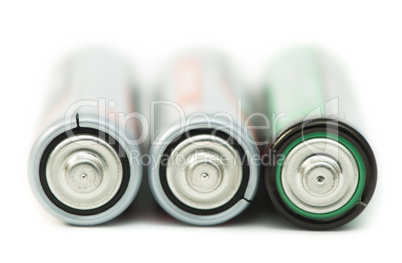 three batteries close up